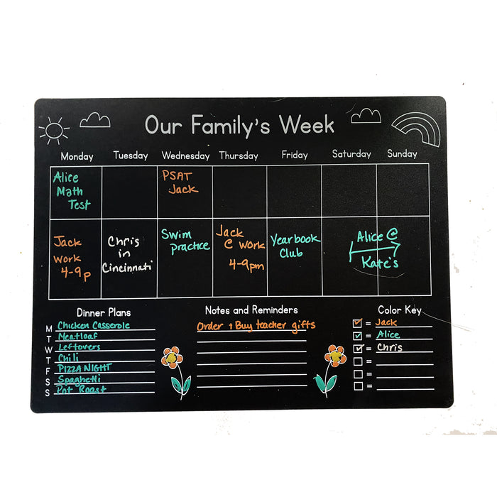 Chalkboard Family Week Calendar Set