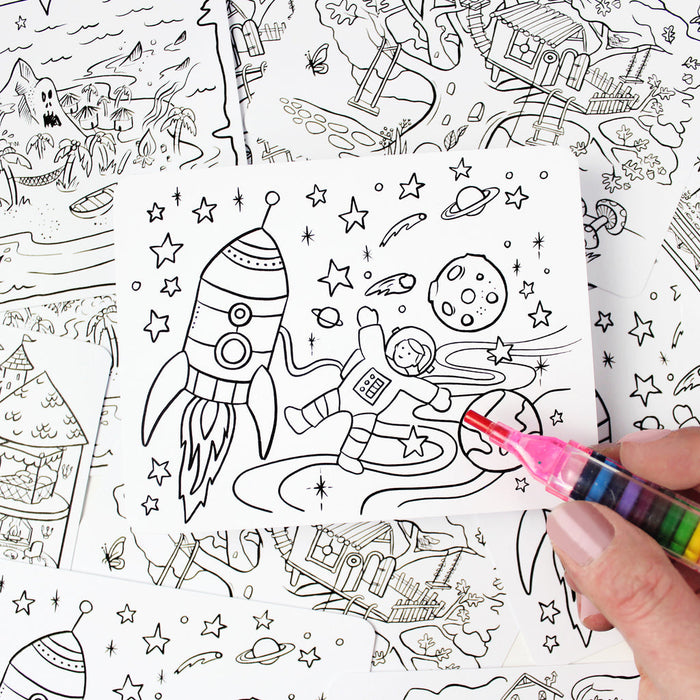 Kids Color-in Postcard Kit