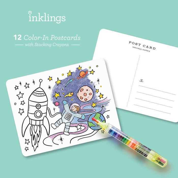 Kids Color-in Postcard Kit