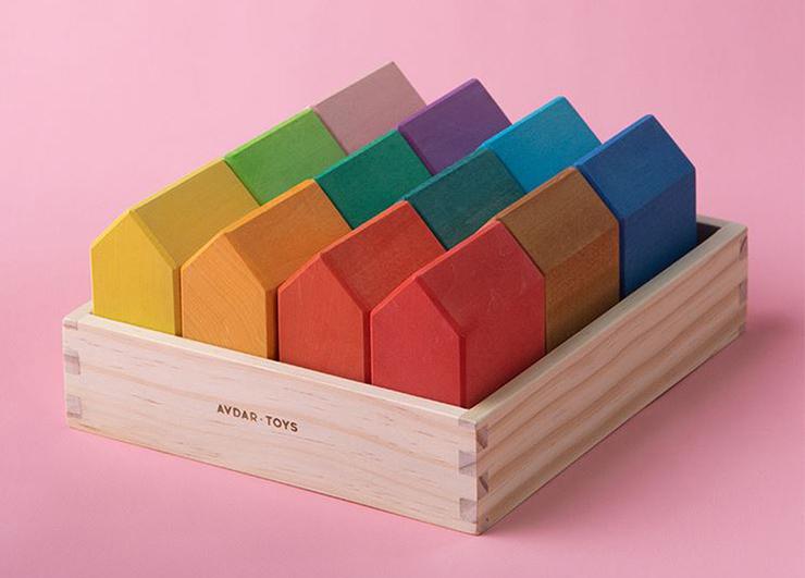 Rainbow House Blocks