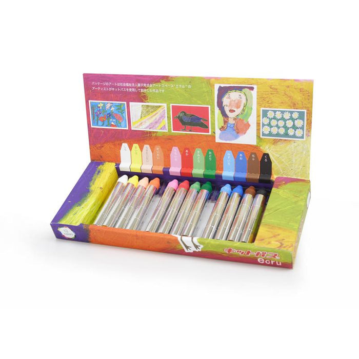 Kitpas Ecru Medium Stick Crayons 12 Colours