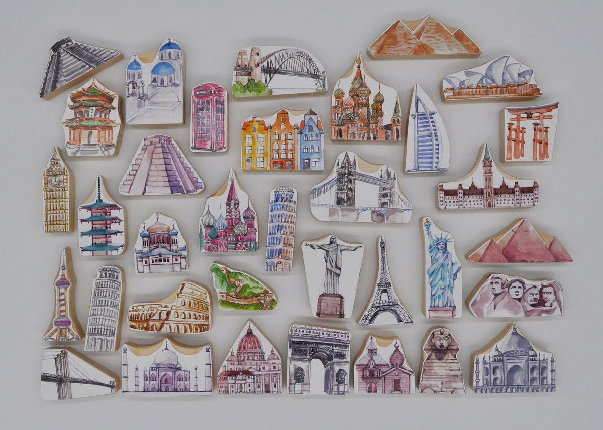 Landmarks Using Blocks International Landmarks Wooden Blocks Set – Rejoice Toys