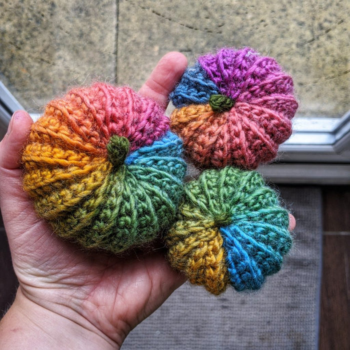 Trio of Multicoloured Rainbow Pumpkins