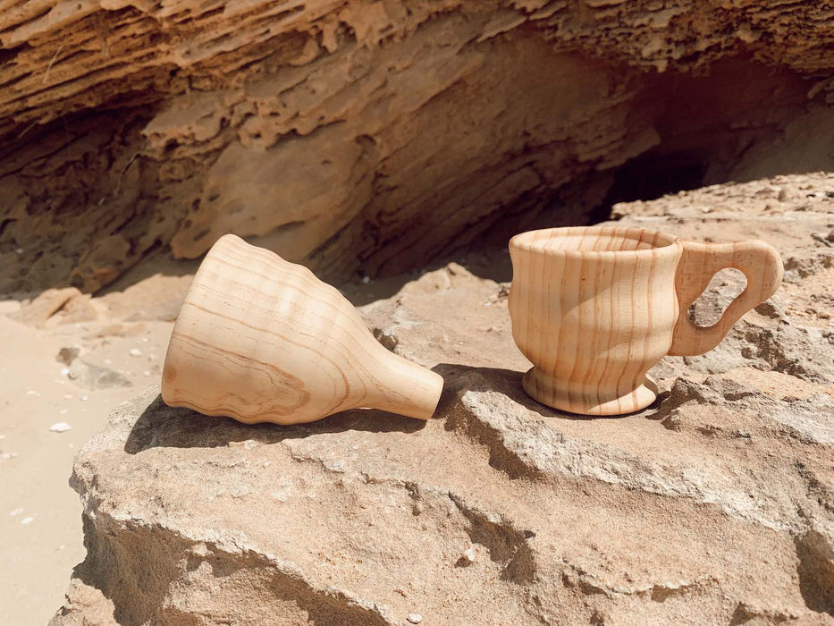 Wooden Funnel and Large Cup Set
